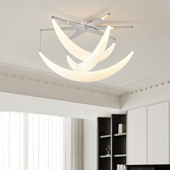 Modern Chrome White LED Ceiling Chandelier