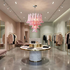 Luxury Pink Glass Chandelier