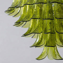 Green Leaf Glass Chandelier