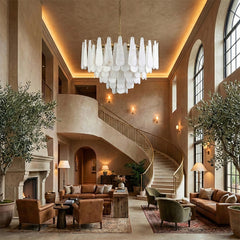 Elegant Marble Copper Chandelier