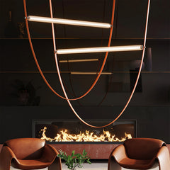 Modern Leather Strap Pendant Light