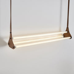 Modern Leather Linear Pendant Light